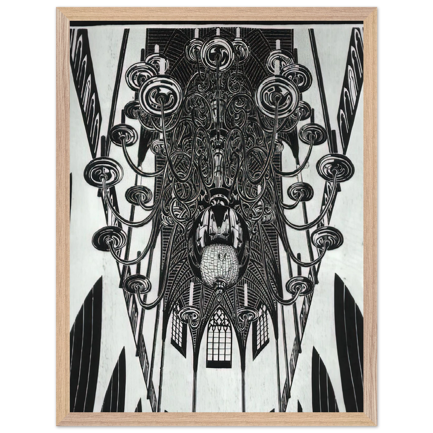 MC Escher - ESCHER (2) Wall Art - 30x40 cm / 12x16 inches - Premium Wooden Framed Poster With Fine Art Paper - Wood frame
