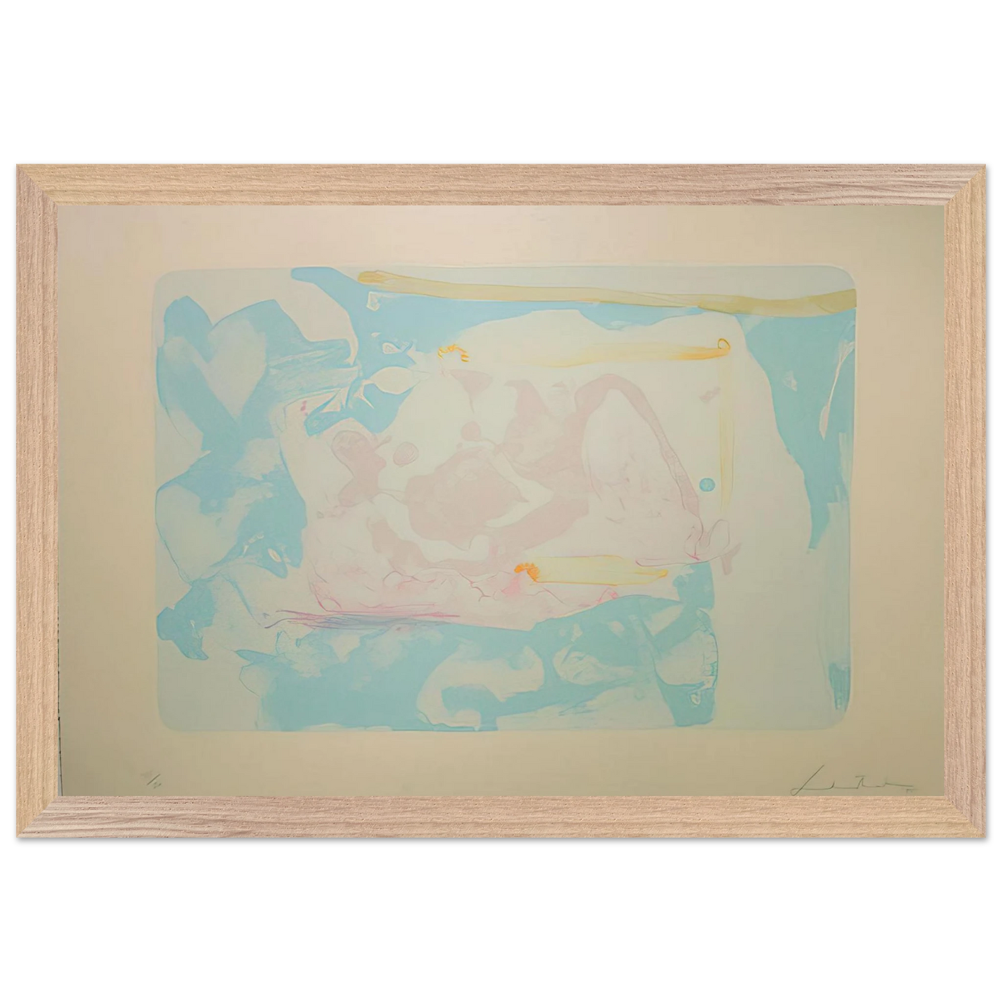 Helen Frankenthaler - Reflections III - 1995 Wall art - A3 (29.7 x 42  cm) - Premium Wooden Framed Poster With Fine Art Paper - Wood frame