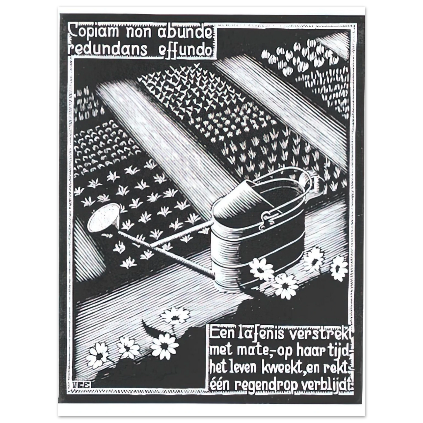 MC Escher - WATERINGCAN Wall Art - 21x29.7 cm / 8x12" - Fine Art Poster - -