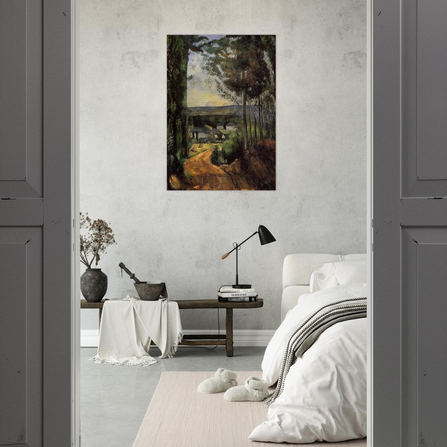 Road, Trees and Lake - Paul Cézanne Brushed Aluminum Print - 70x100 cm / 28x40 inches | Paul Cézanne Aluminum Print | Paul Cézanne Prints