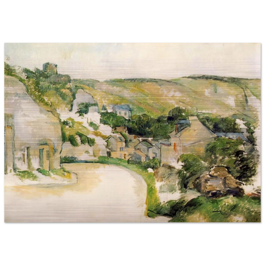 A Turn in the Road at La Roche-Guyon - Paul Cézanne Brushed Aluminum Print - 70x100 cm / 28x40 inches | Paul Cézanne Aluminum Print | Paul Cézanne Prints