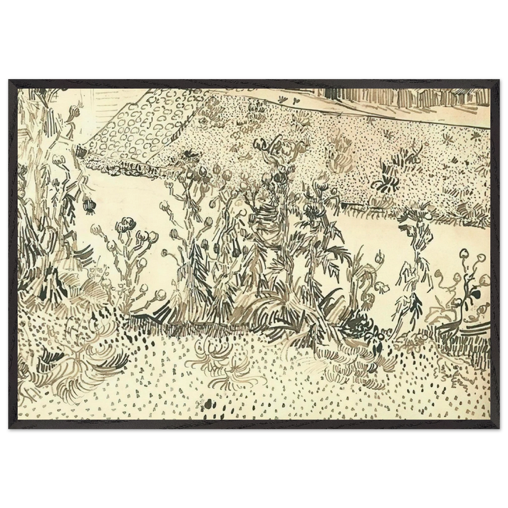Thistles Along the Roadside - Vincent van Gogh 70x100 cm / 28x40 inches Framed Art Print – Black Wooden Frame
