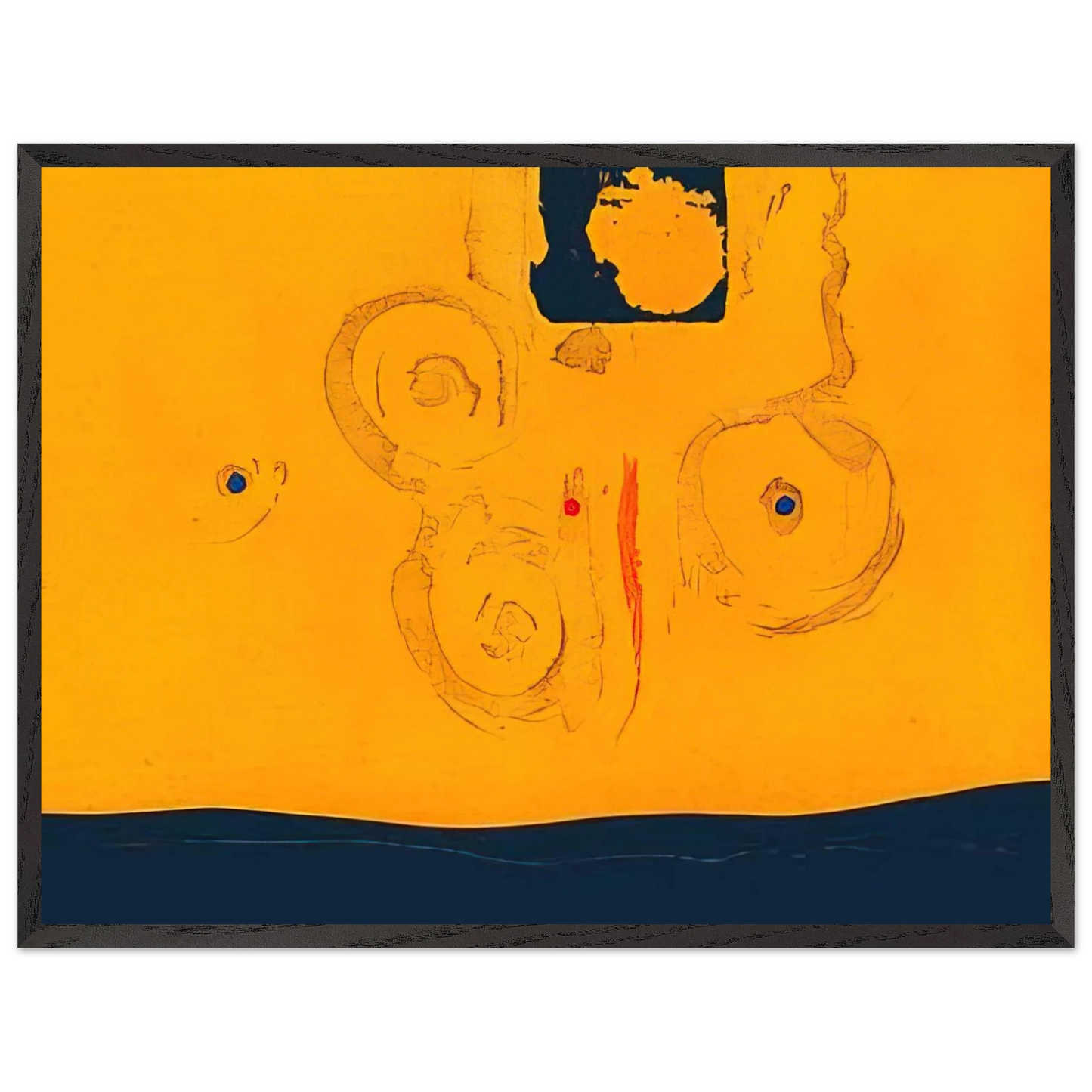 Helen Frankenthaler - Plaza Real - 1988 Wall art - 70x100 cm / 28x40 inches - Premium Wooden Framed Poster With Fine Art Paper - White frame