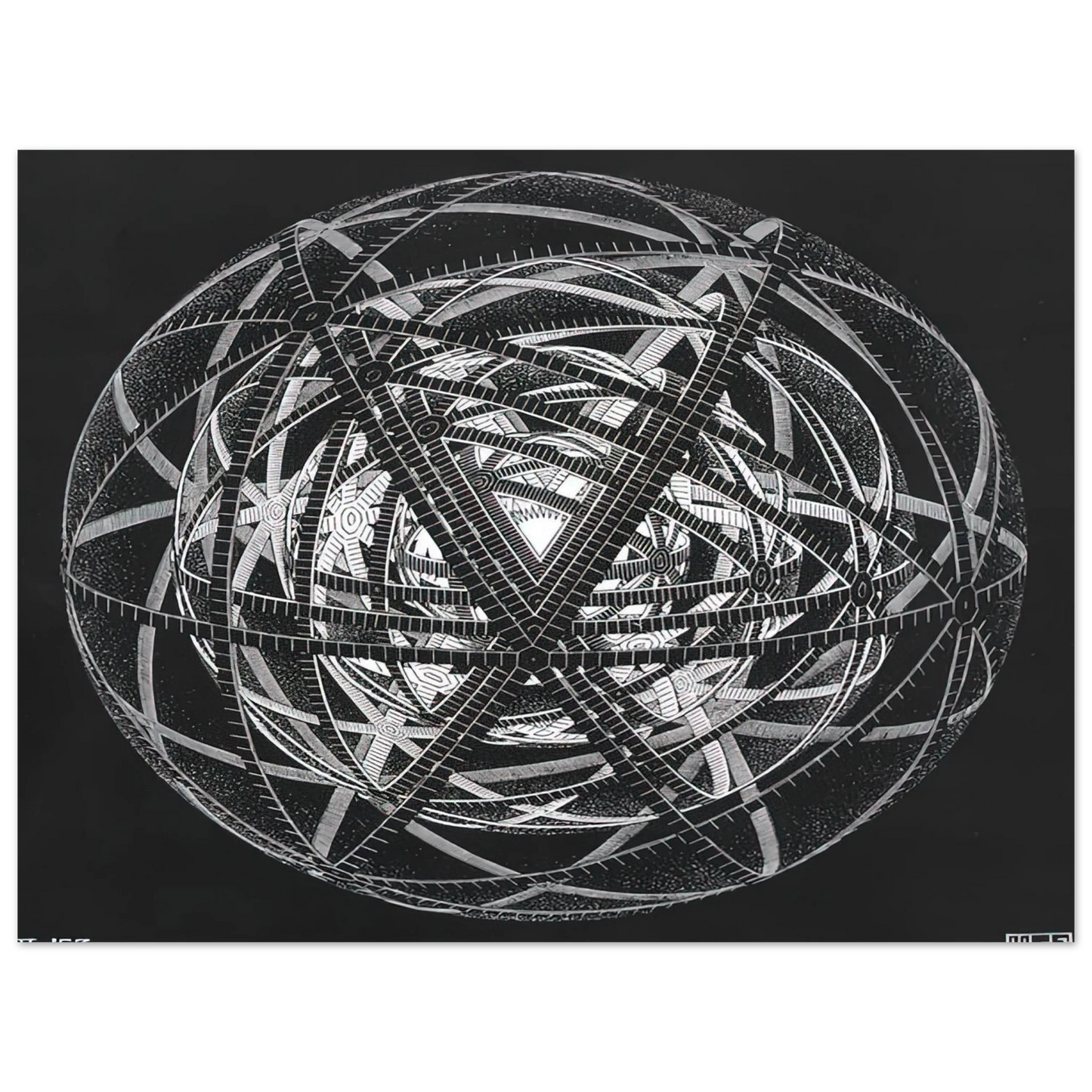 MC Escher - CONCENTRIC RINDS Wall Art - 60x80 cm / 24x32 inches - Fine Art Poster - -