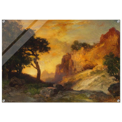 A Side Canyon - Thomas Moran Acrylic Print - 70x100 cm / 28x40″ inches | Thomas Moran Wall Art | Thomas Moran Prints