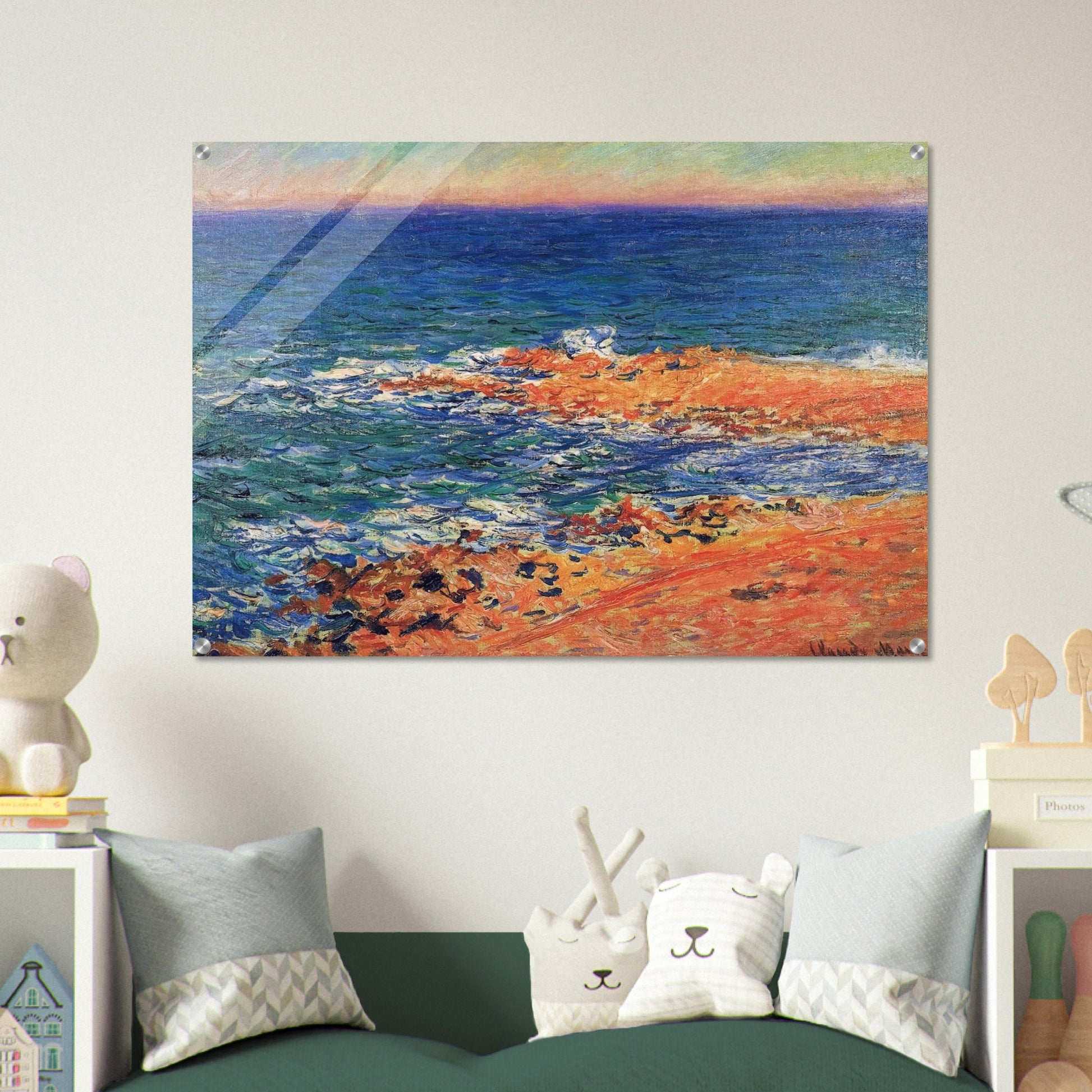 The Big Blue Sea in Antibes - claude monet Acrylic Print - 70x100 cm / 28x40″ inches