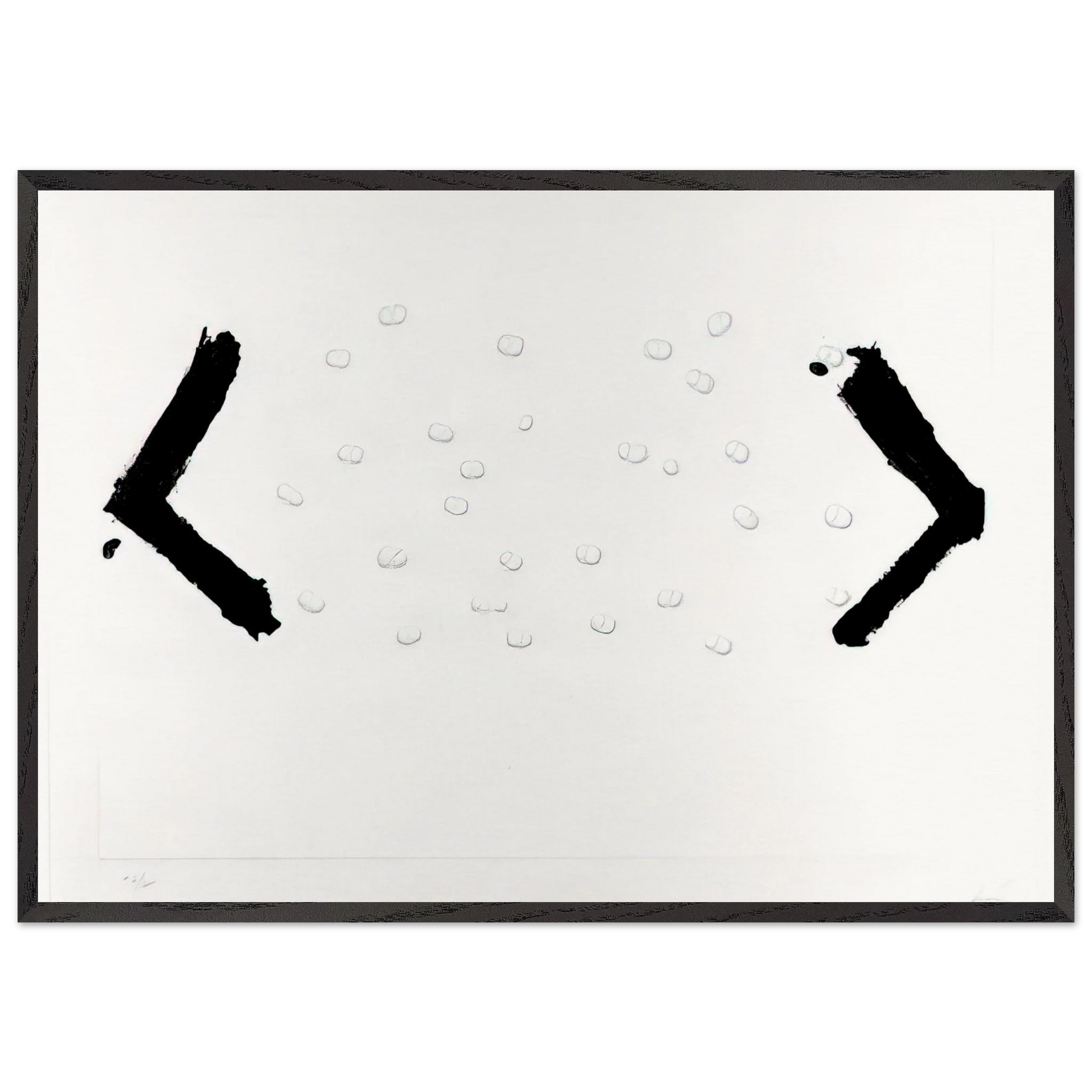 LES HARICOTS 1969 - Antoni Tapies Framed Art Print – Black Wooden Frame - Default Title - -Framed Art Print