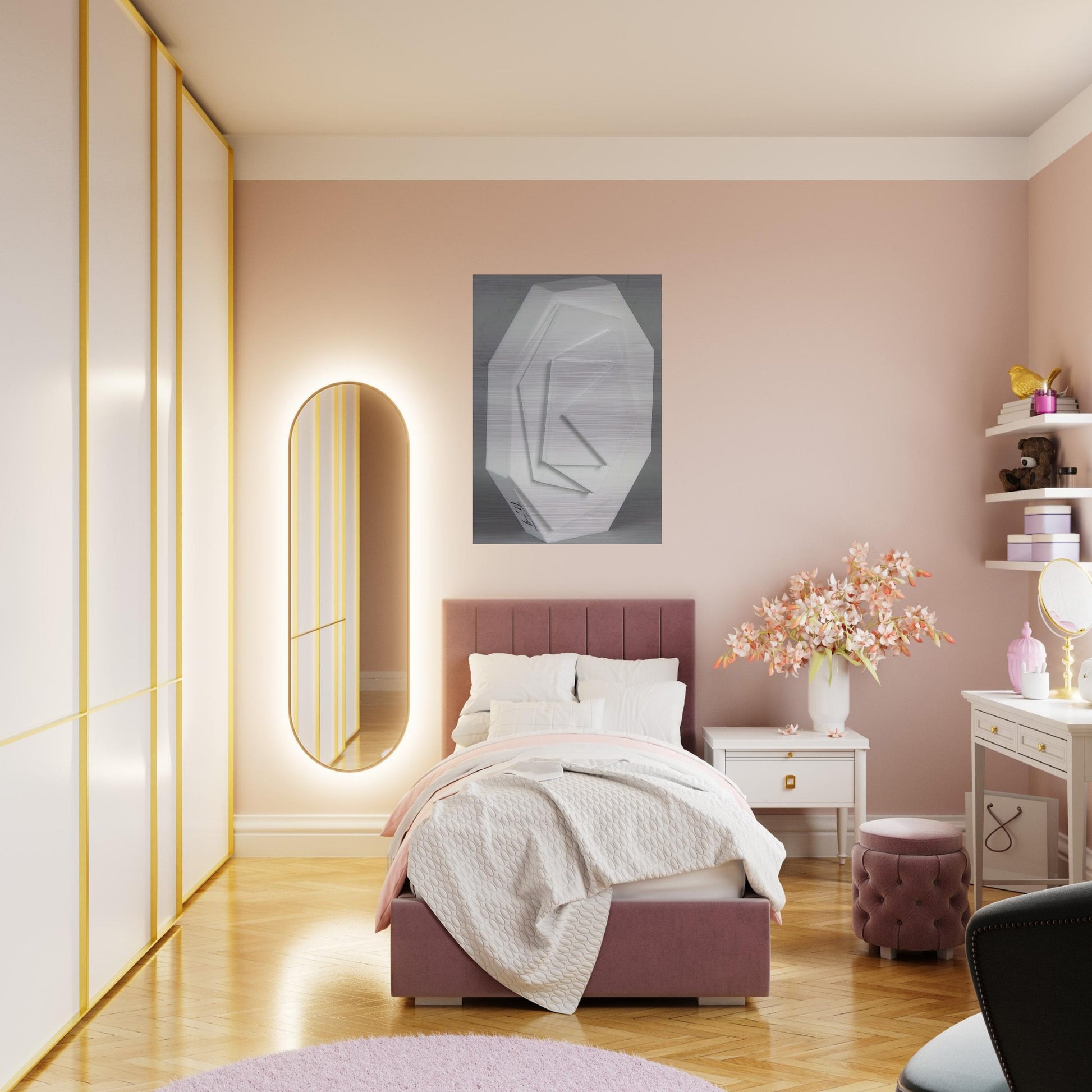 3-8 Eck - Concretism - Max Bill Brushed Aluminum Print - 70x100 cm / 28x40 inches | Max Bill Aluminum Print | Max Bill Prints