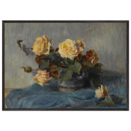 Rose Bouquet - Paul Cezanne 70x100 cm / 28x40 inches Framed Art Print – Black Wooden Frame
