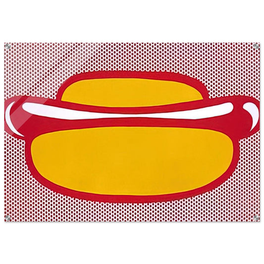HOT DOG 1964 - Roy Lichtenstein Acrylic Print - 70x100 cm / 28x40″ inches | Roy Lichtenstein Wall Art | Roy Lichtenstein Prints