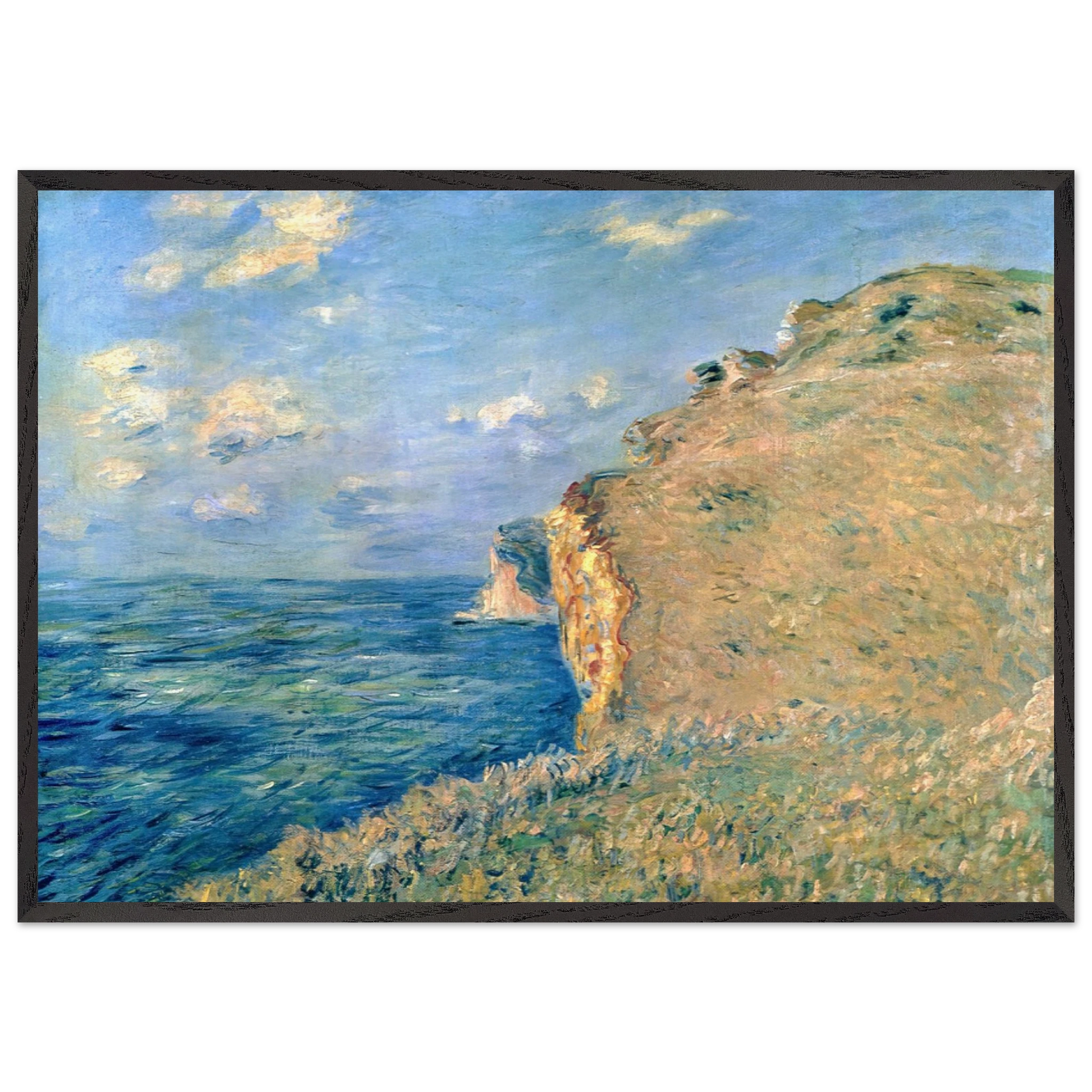 Cliff at Fecamp - claude monet Framed Art Print – Black Wooden Frame - Default Title - -Framed Art Print