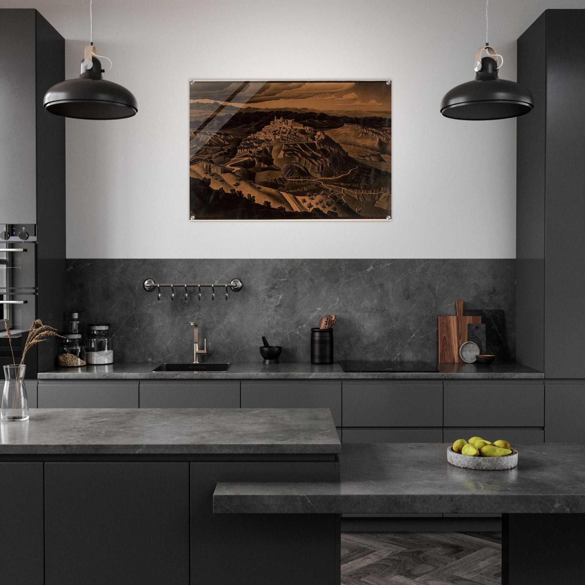 ITALIAN TOWN - MC Escher Acrylic Print - 70x100 cm / 28x40″ inches | MC Escher Wall Art | MC Escher Prints