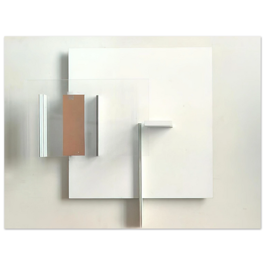 Victor Pasmore - ABSTRACT IN WHITE BLACK AND OCHRE 1962 Fine Art Poster - Default Title