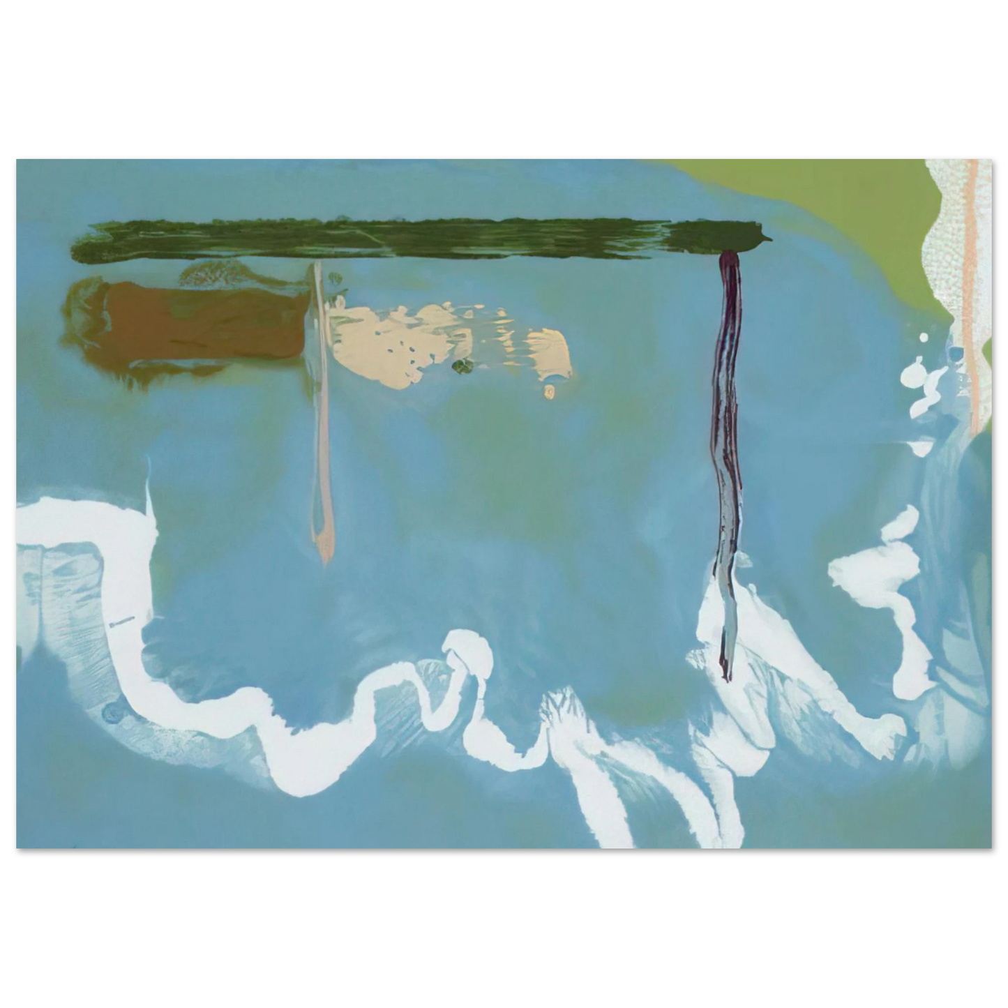 Helen Frankenthaler - Skywriting - 1997 Wall art - 13x18 cm / 5x7 inches - Premium Wooden Framed Poster With Fine Art Paper - Wood frame