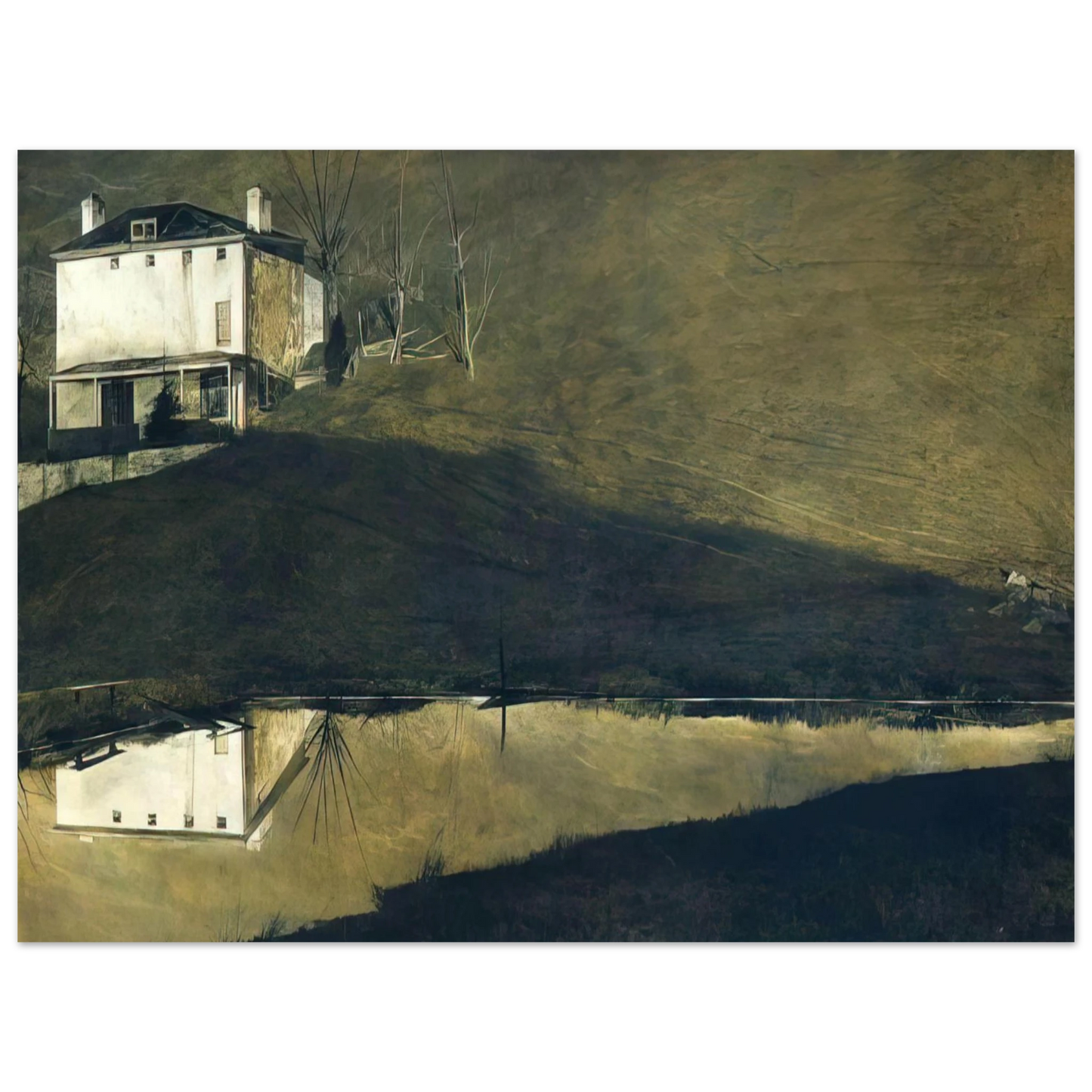 Andrew Wyeth - BROWN SWISS Wall Art - 60x80 cm / 24x32 inches - Premium Wooden Framed Poster With Fine Art Paper - Black frame