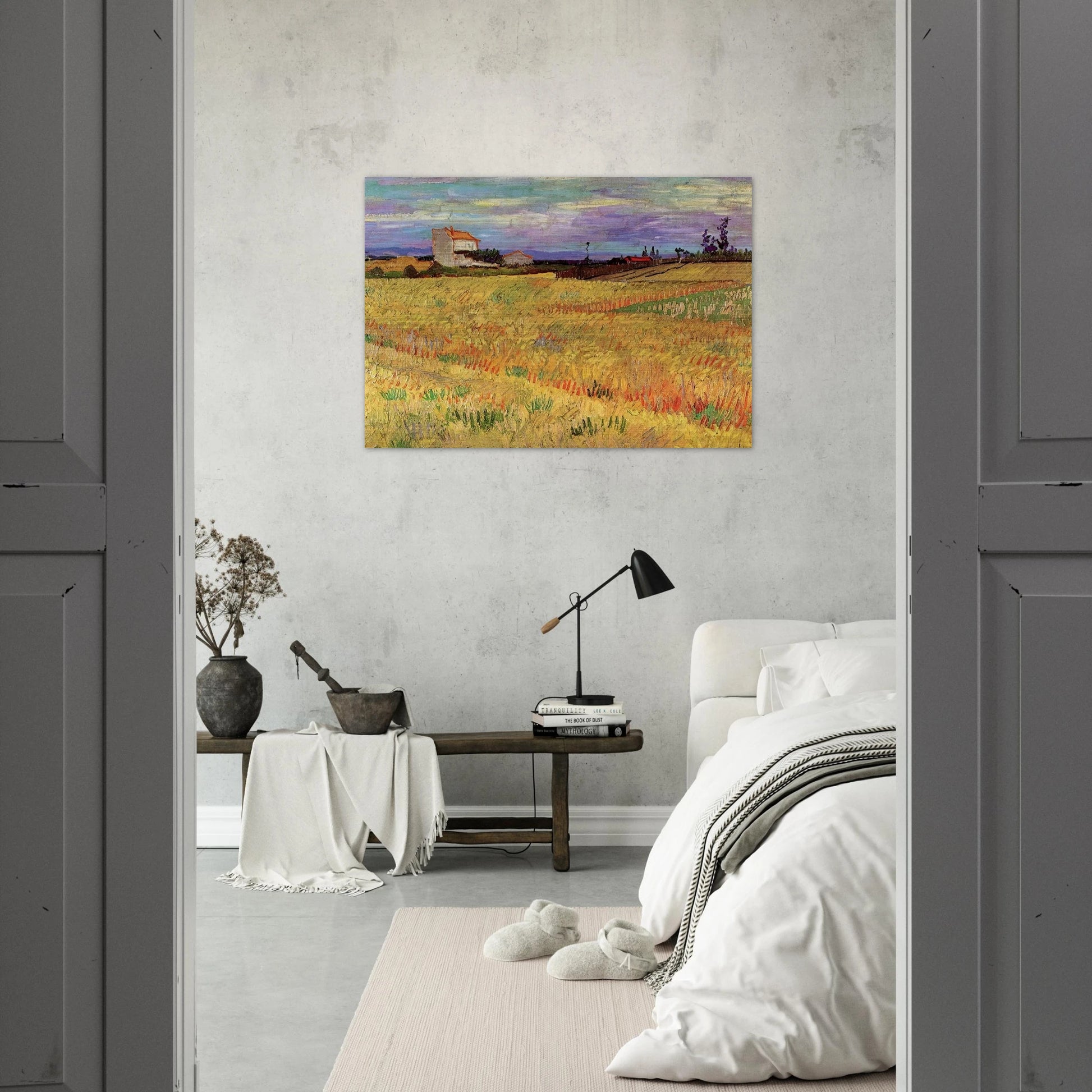 Wheat Field - Vincent van Gogh Brushed Aluminum Print - 70x100 cm / 28x40 inches | Vincent van Gogh Aluminum Print | Vincent van Gogh Prints