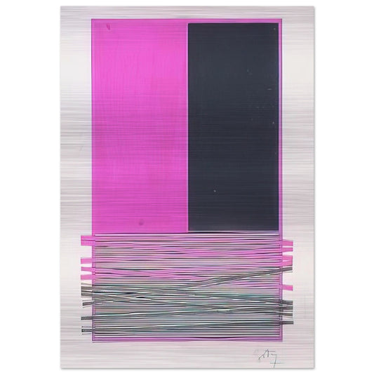 ABSTRACT COMPOSITION WITH SILVER AND MAGENTA 1970 - Jesus Rafael Soto Brushed Aluminum Print - 70x100 cm / 28x40 inches | Jesus Rafael Soto Aluminum Print | Jesus Rafael Soto Prints