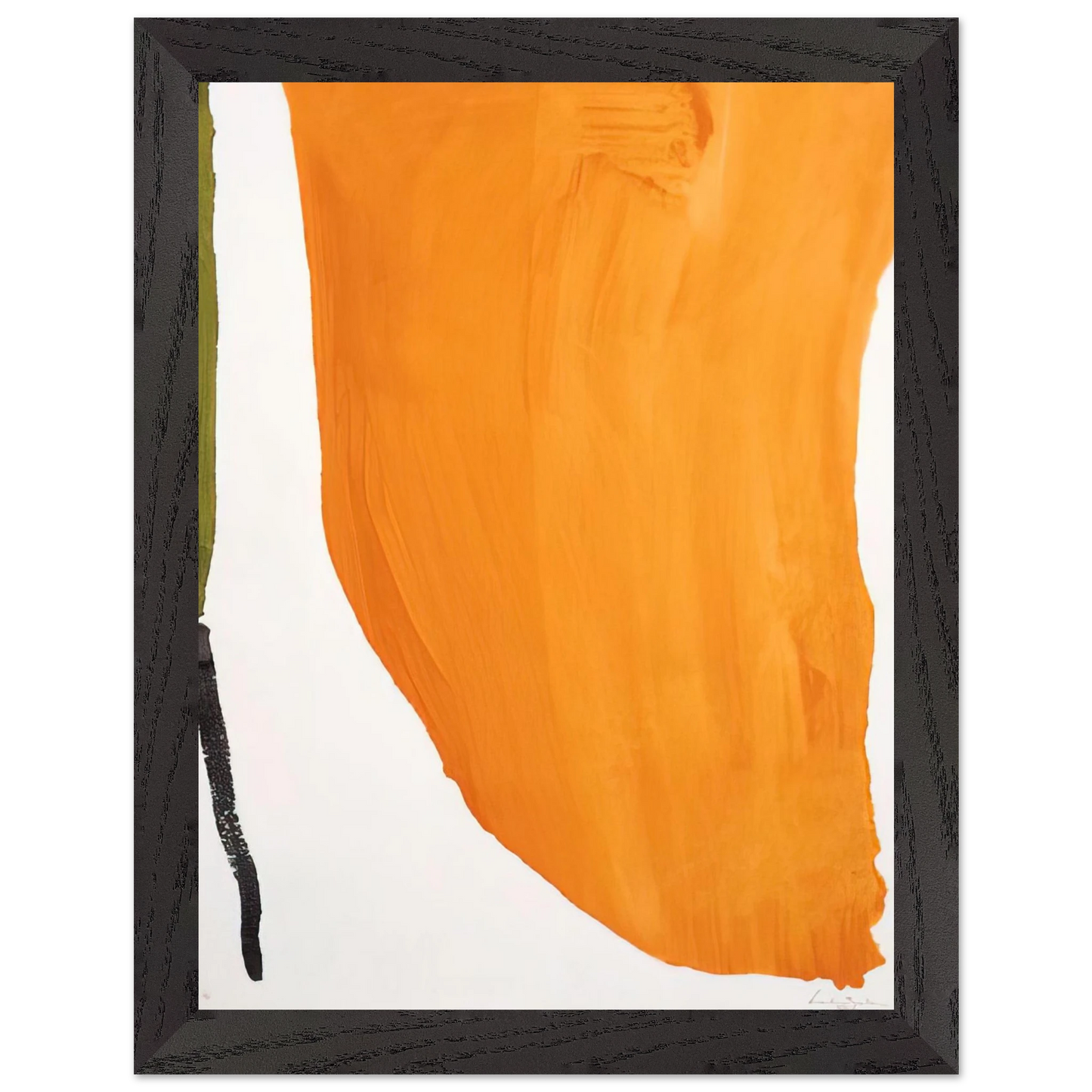 Helen Frankenthaler - Orange Downpour - 1970 Wall art - 30x40 cm / 12x16 inches - Premium Wooden Framed Poster With Fine Art Paper - White frame
