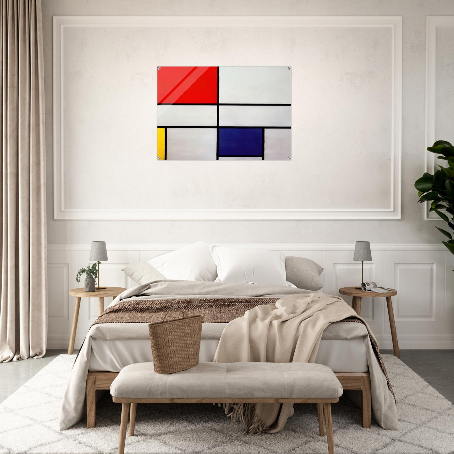 Composition C No.III with Red, Yellow and Blue - Piet Mondrian Acrylic Print - 70x100 cm / 28x40″ inches