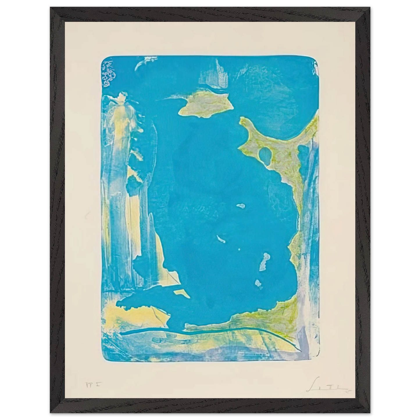 Helen Frankenthaler - Reflections IV - 1995 Wall art - 20x25 cm / 8x10 Inches - Premium Wooden Framed Poster With Fine Art Paper - Wood frame