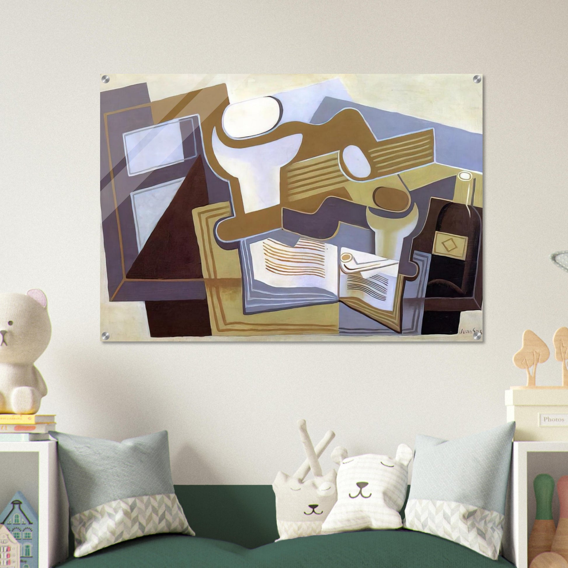 GUITAR AND FRUIT DISH 1 - Juan Gris Acrylic Print - 70x100 cm / 28x40″ inches | Juan Gris Wall Art | Juan Gris Prints