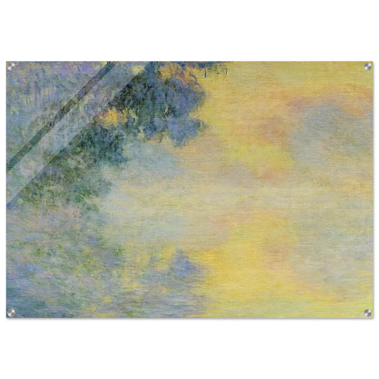 Misty Morning on the Seine, Sunrise - claude monet Acrylic Print - 70x100 cm / 28x40″ inches