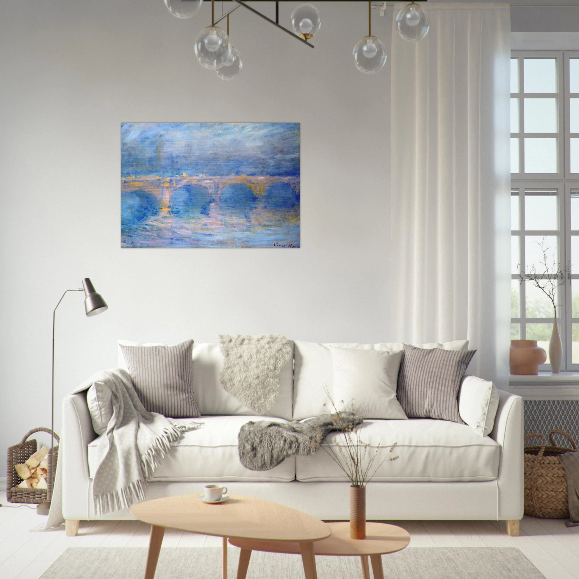Waterloo Bridge at Sunset, Pink Effect - claude monet Brushed Aluminum Print - 70x100 cm / 28x40 inches | claude monet Aluminum Print | claude monet Prints