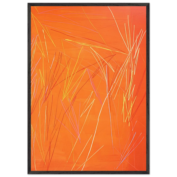 Fire Flute - 1974 - Ronnie Landfield 70x100 cm / 28x40 inches Framed Art Print – Black Wooden Frame