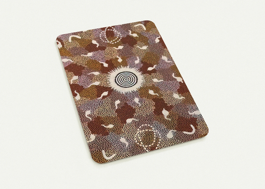 Njupa, Mt. Allan Bush Tucker - 1986 By Clifford Possum Tjapaltjarri Pack of 10 Post Cards | Clifford Possum Tjapaltjarri Post Cards | A6 (10.5 x 14.8 cm) - 4.1 x 5.8 inches