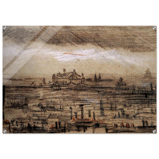 A View of Paris with the Op - Vincent van Gogh Acrylic Print - 70x100 cm / 28x40″ inches | Vincent van Gogh Wall Art | Vincent van Gogh Prints