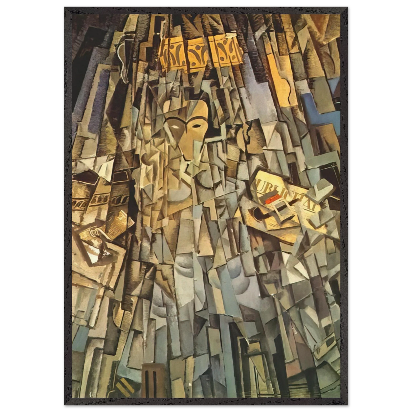 CUBIST SELF PORTRAIT - Salvador Dali Framed Art Print – Black Wooden Frame - Default Title - -Framed Art Print