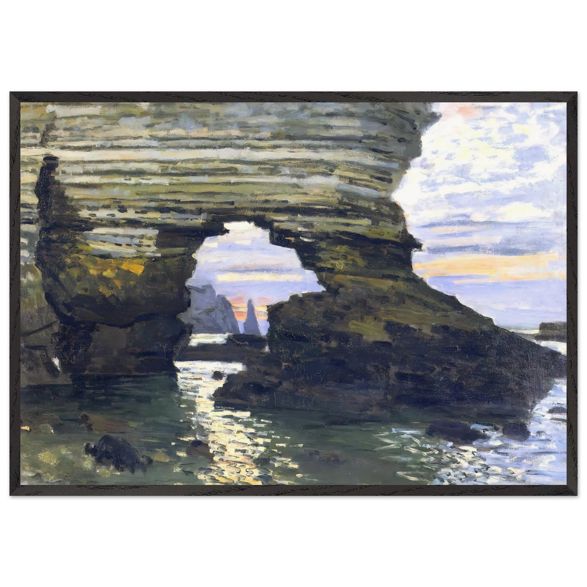 Port d Amount Etretat - claude monet Framed Art Print – Black Wooden Frame - Default Title - -Framed Art Print