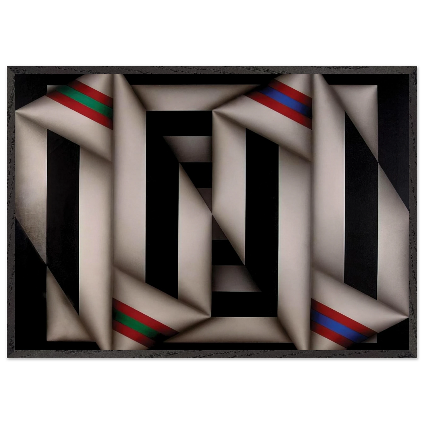 Omelemo II - 1981 - Omar Rayo Framed Art Print – Black Wooden Frame - Default Title - -Framed Art Print