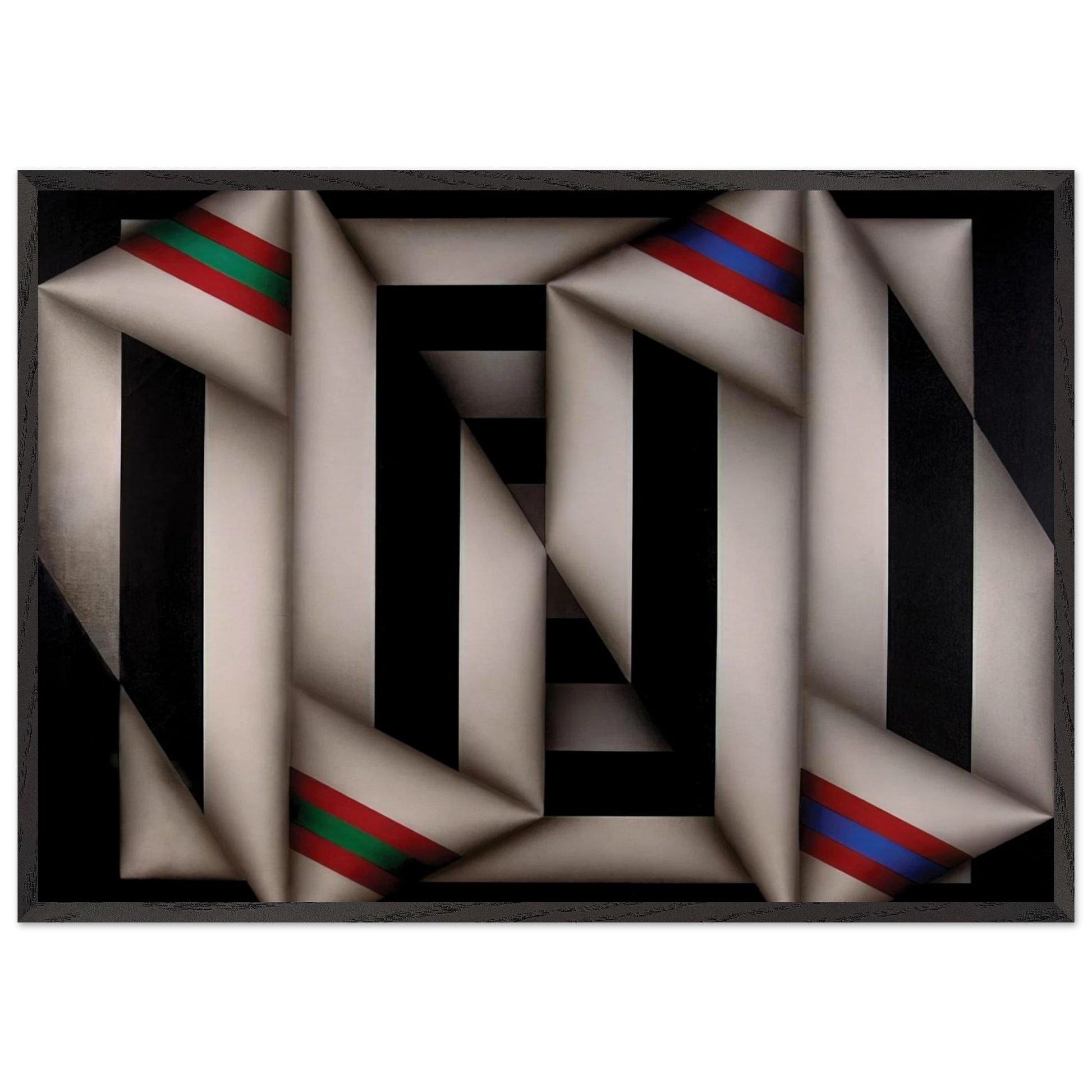 Omelemo II - 1981 - Omar Rayo Framed Art Print – Black Wooden Frame - Default Title - -Framed Art Print