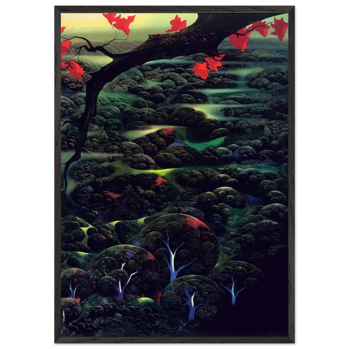 California Memories - Eyvind Earle 70x100 cm / 28x40 inches Framed Art Print – Black Wooden Frame