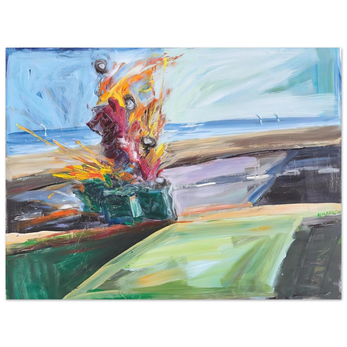 Carlos Almaraz - Untitled Car Crash - 1987  75x100 cm / 30x40inches Fine Art Poster