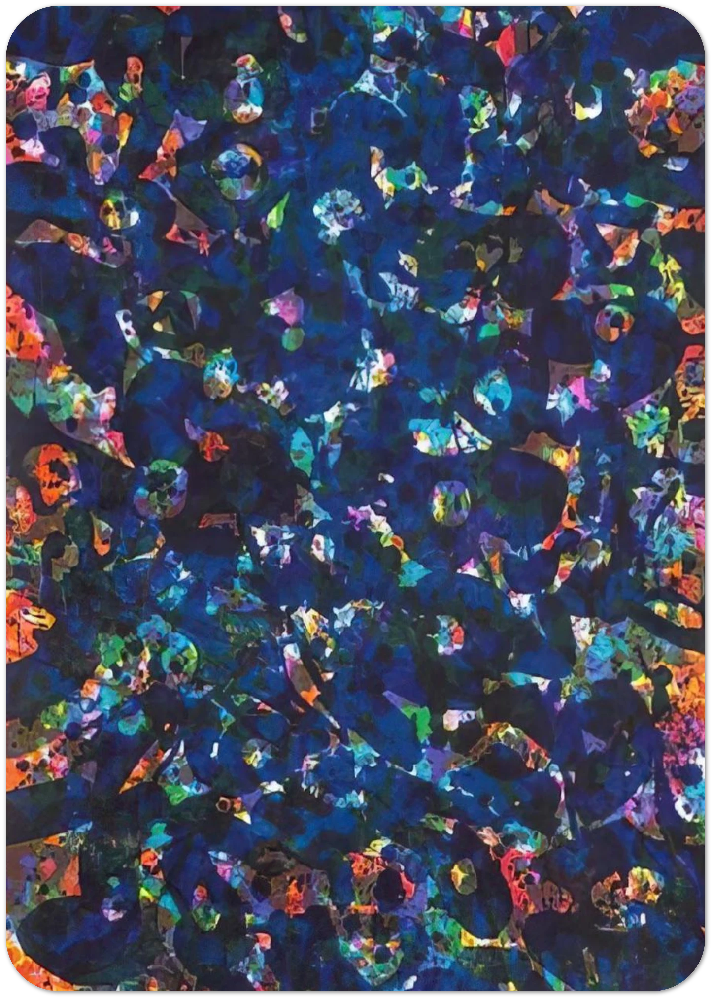Her Blue Deeps By Sam Francis Pack of 10 Post Cards | Sam Francis Post Cards | A6 (10.5 x 14.8 cm) - 4.1 x 5.8 inches
