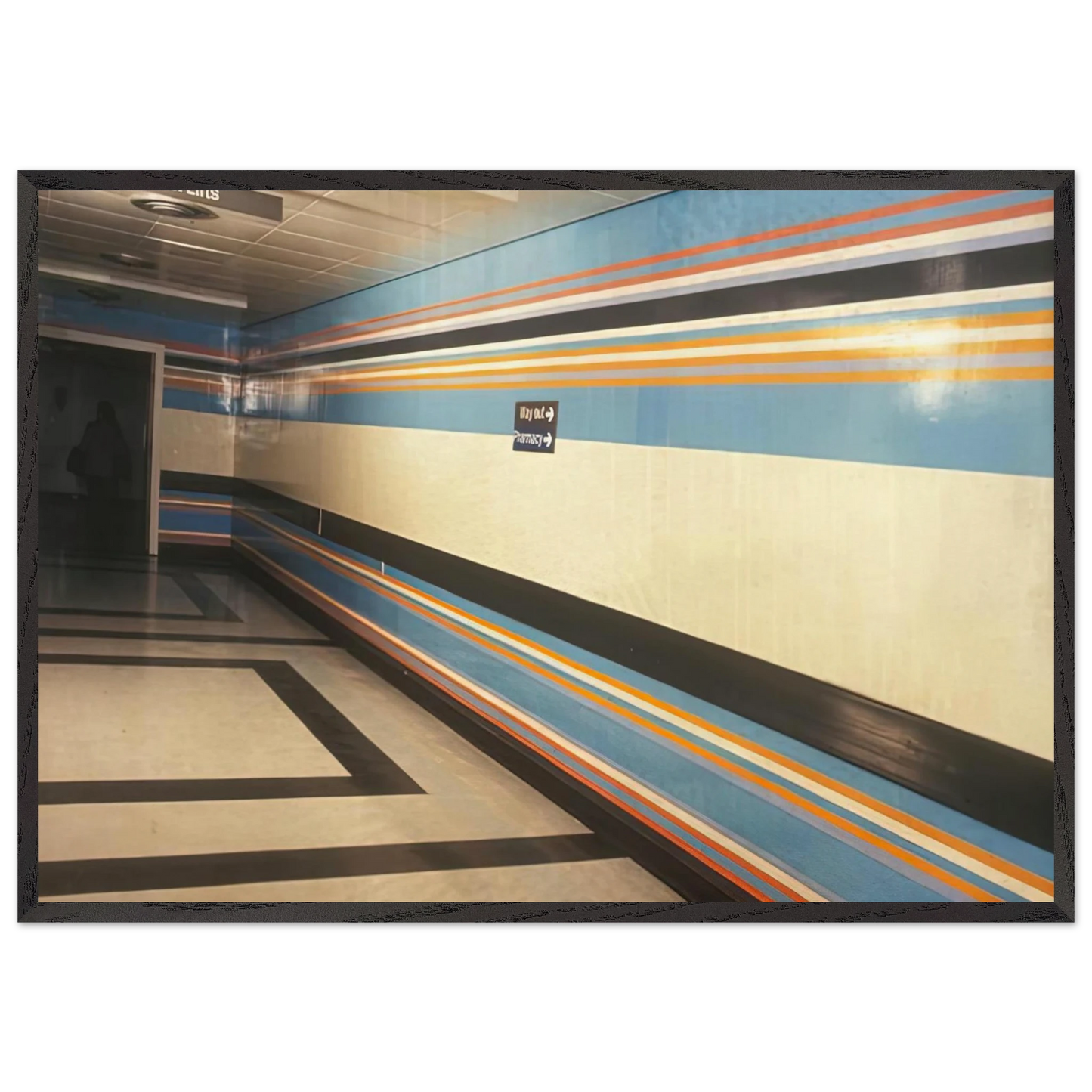 ROYAL LIVERPOOL HOSPITAL INSTALLATION 1983 - Bridget Riley Framed Art Print – Black Wooden Frame - Default Title - -Framed Art Print