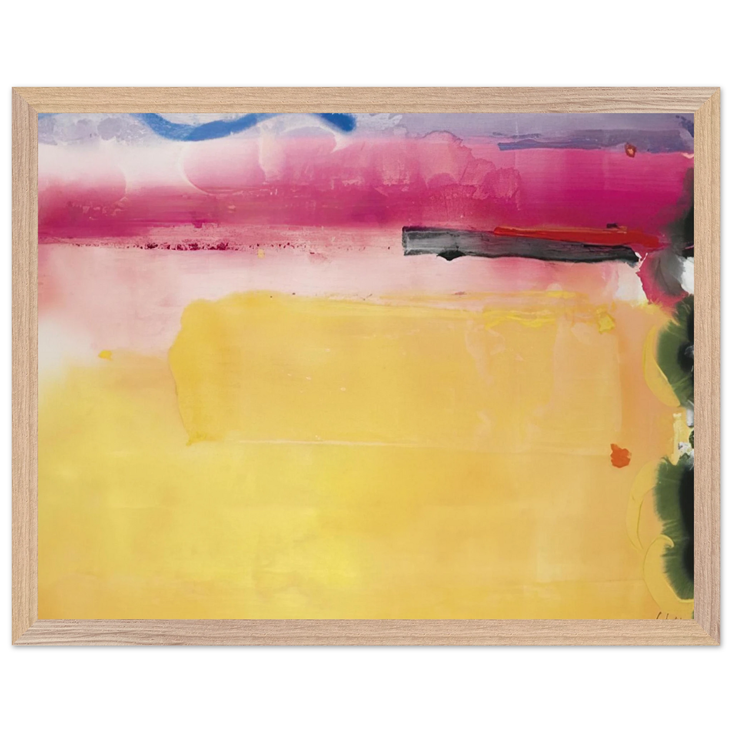 Helen Frankenthaler - Black-Eyed Susan - 1988 Wall art - 20x25 cm / 8x10 inches - Premium Wooden Framed Poster With Fine Art Paper - Wood frame
