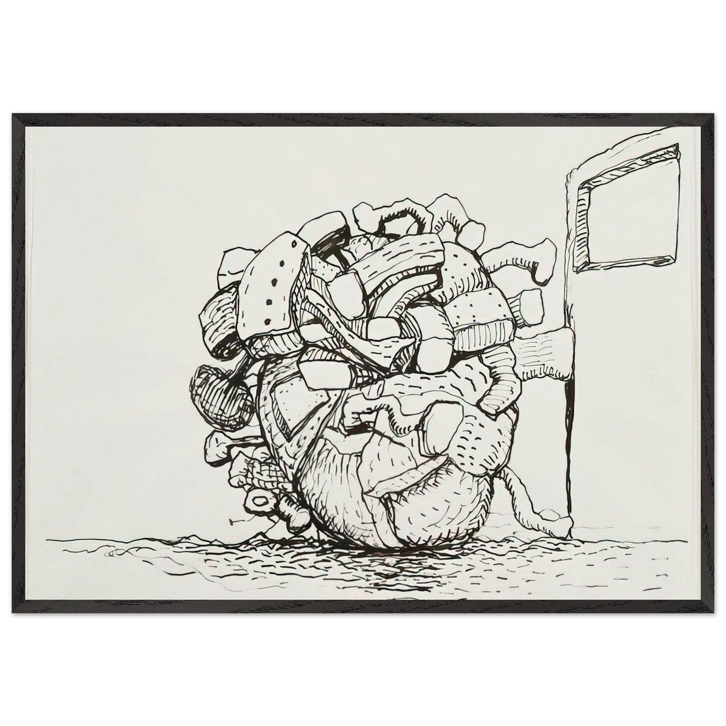 UNTITLED 1 N7 - Philip Guston Framed Art Print – Black Wooden Frame - Default Title - -Framed Art Print