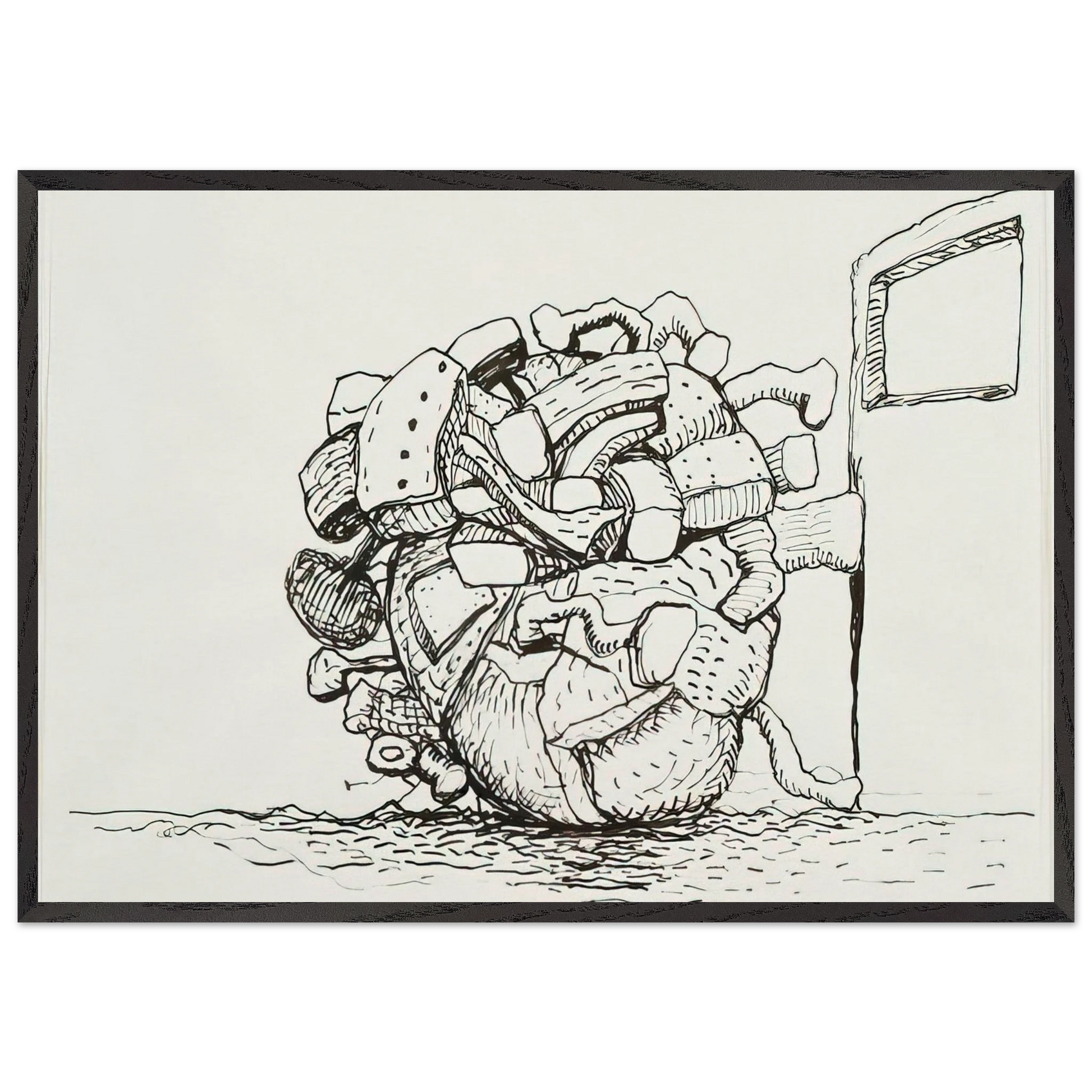 UNTITLED 1 N7 - Philip Guston Framed Art Print – Black Wooden Frame - Default Title - -Framed Art Print
