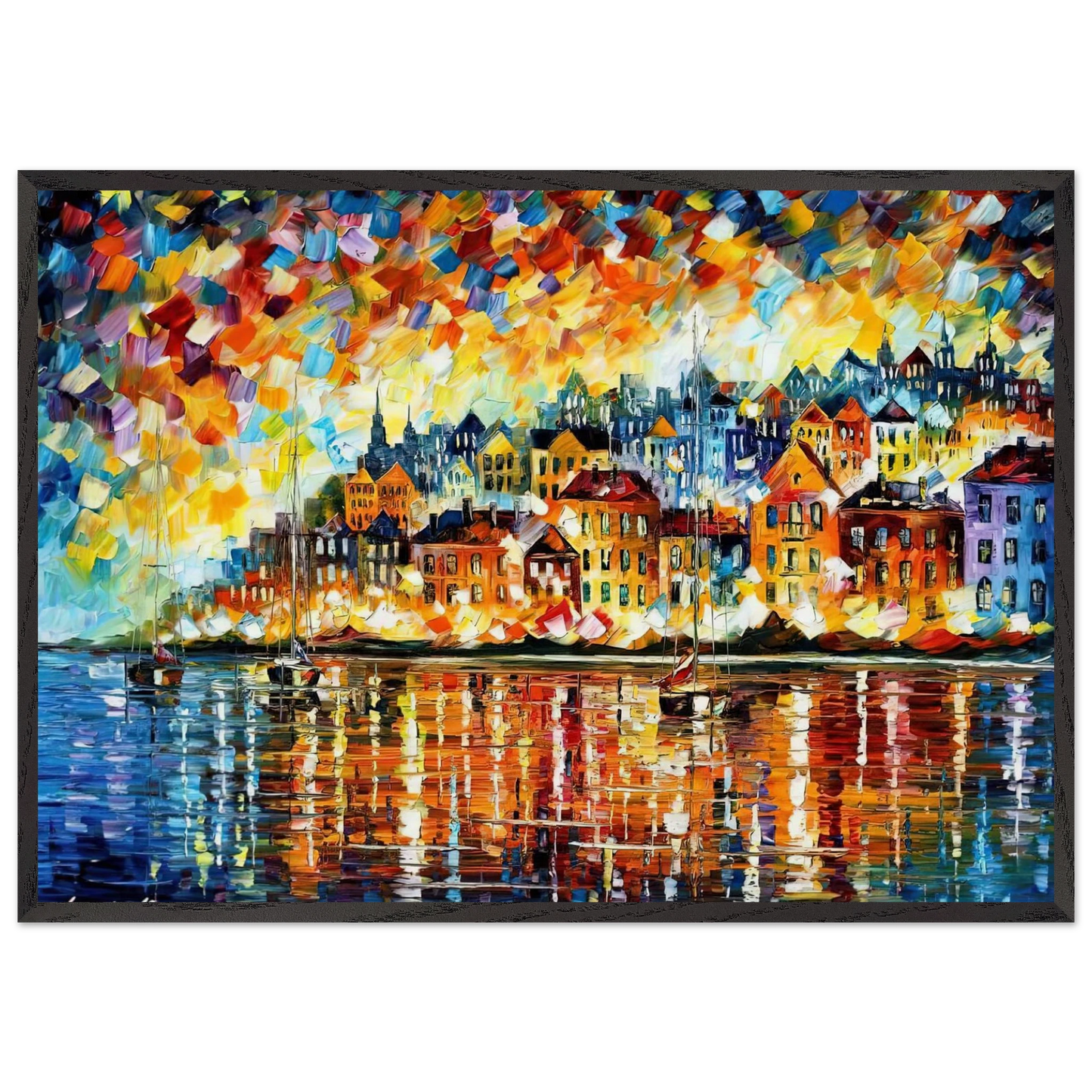 Leonid Afremov N9 - Leonid Afremov Framed Art Print – Black Wooden Frame - Default Title - -Framed Art Print