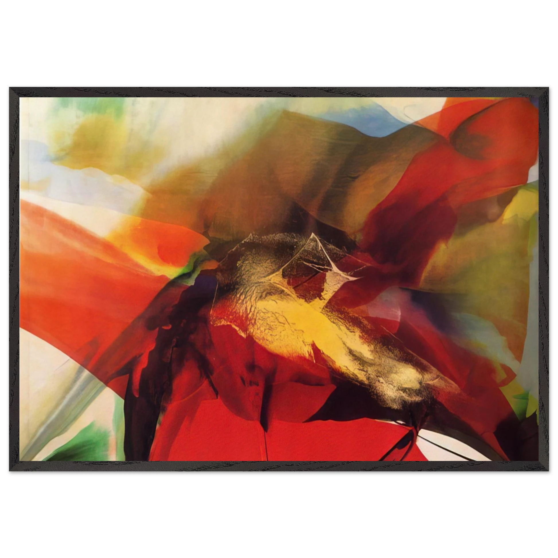 Phenomena Day of Zagorsk - 1966 - Paul Jenkins Framed Art Print – Black Wooden Frame - Default Title - -Framed Art Print