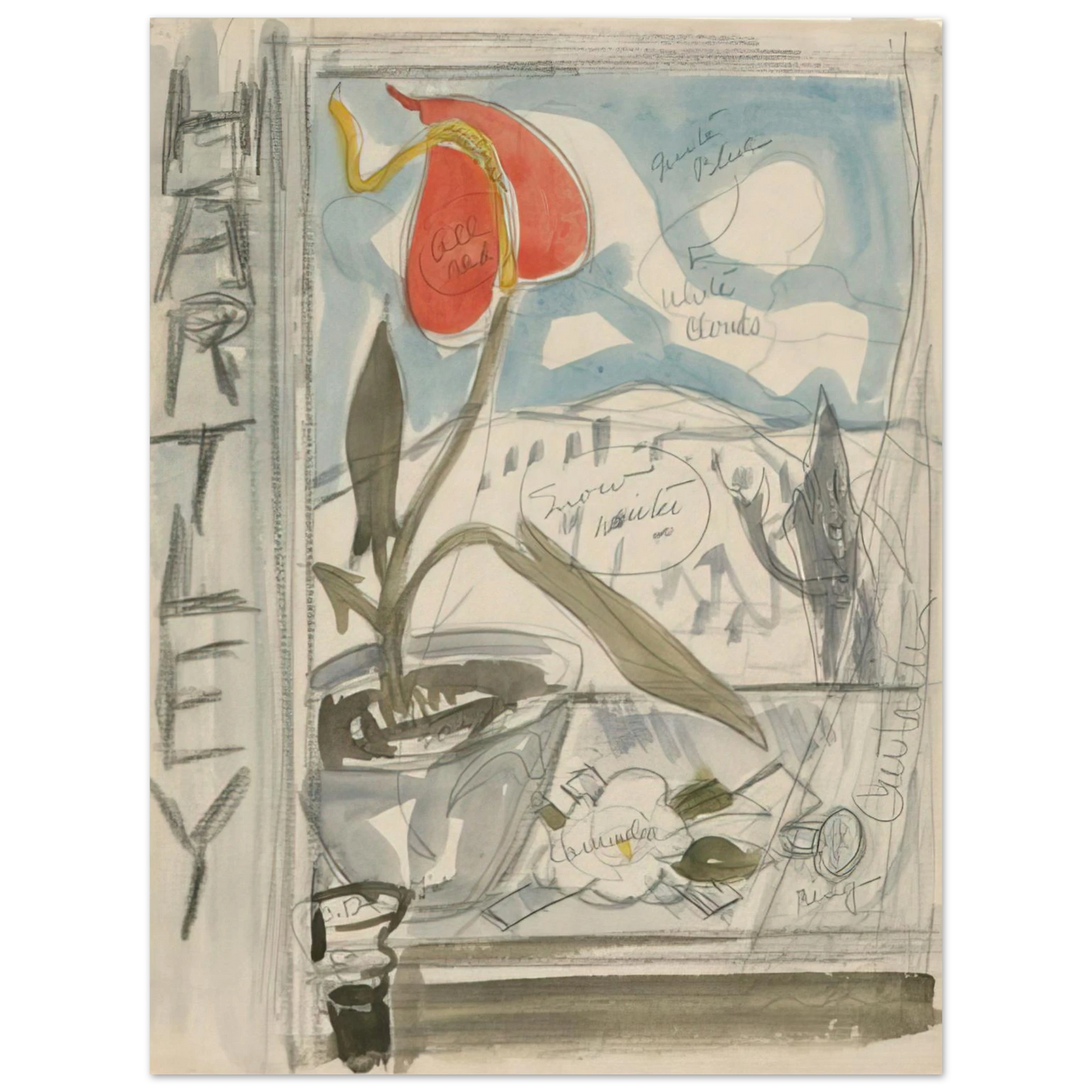 Charles Demuth - Study for Poster Portrait Marsden Hartley - 1924 Fine Art Poster - Default Title