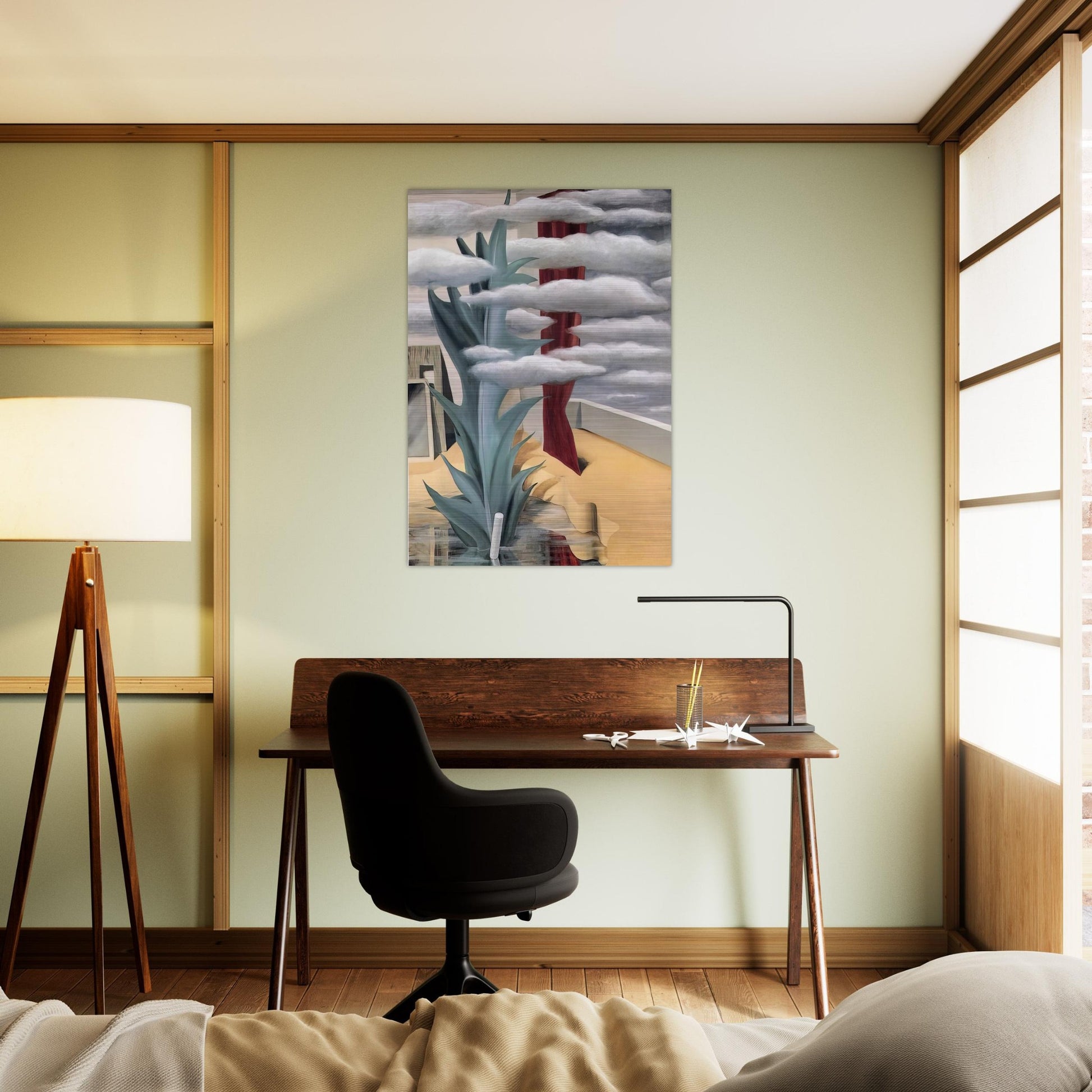 AFTER THE WATER THE CLOUDS 1926 - Rene Magritte Brushed Aluminum Print - 70x100 cm / 28x40 inches | Rene Magritte Aluminum Print | Rene Magritte Prints
