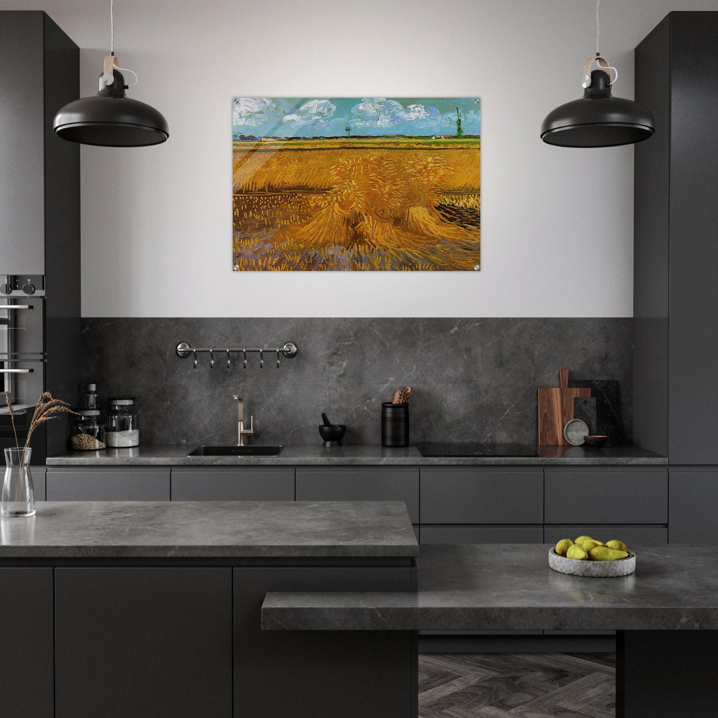 Wheatfield with Sheaves - Vincent van Gogh Acrylic Print - 70x100 cm / 28x40″ inches