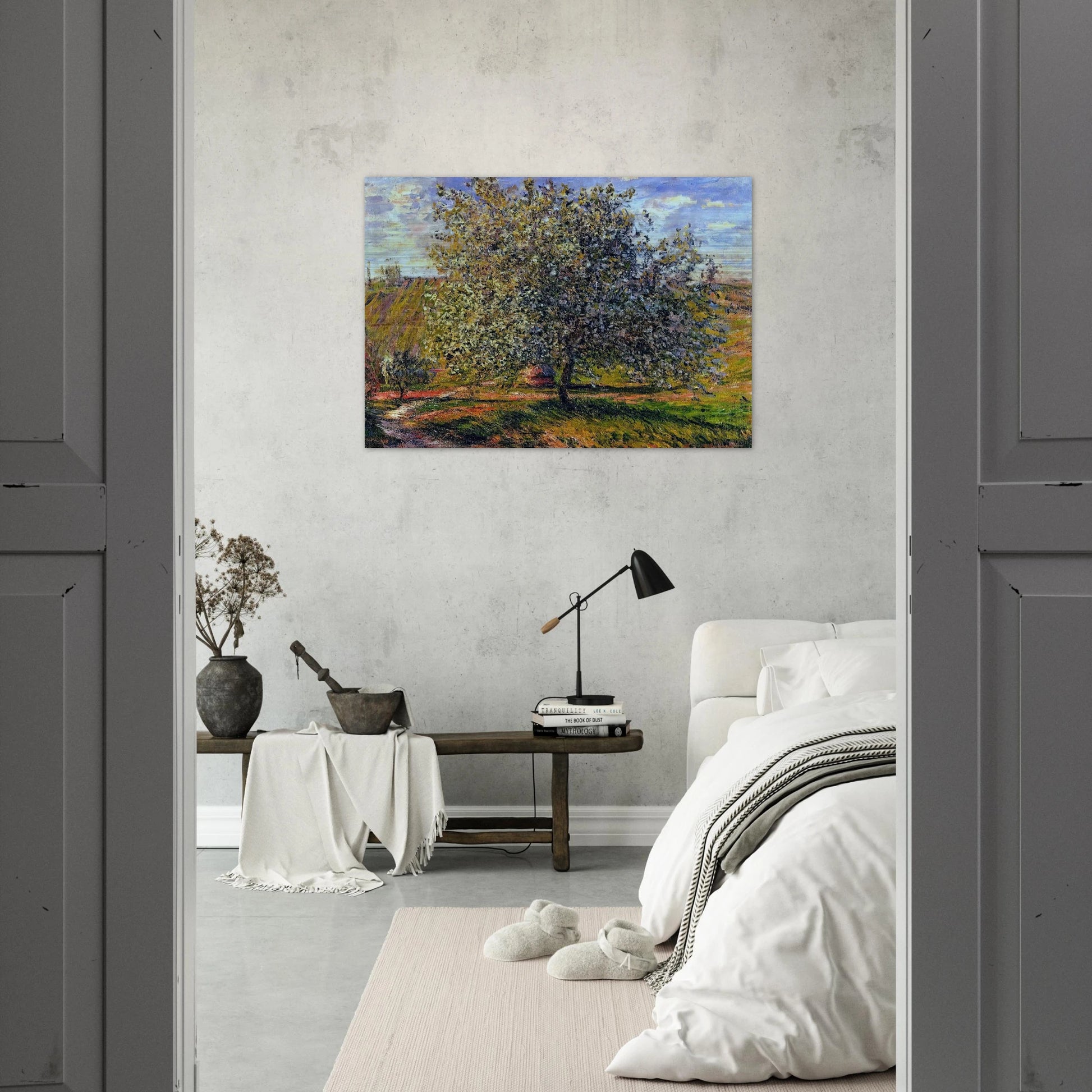 Tree in Flower near Vetheuil - claude monet Brushed Aluminum Print - 70x100 cm / 28x40 inches | claude monet Aluminum Print | claude monet Prints