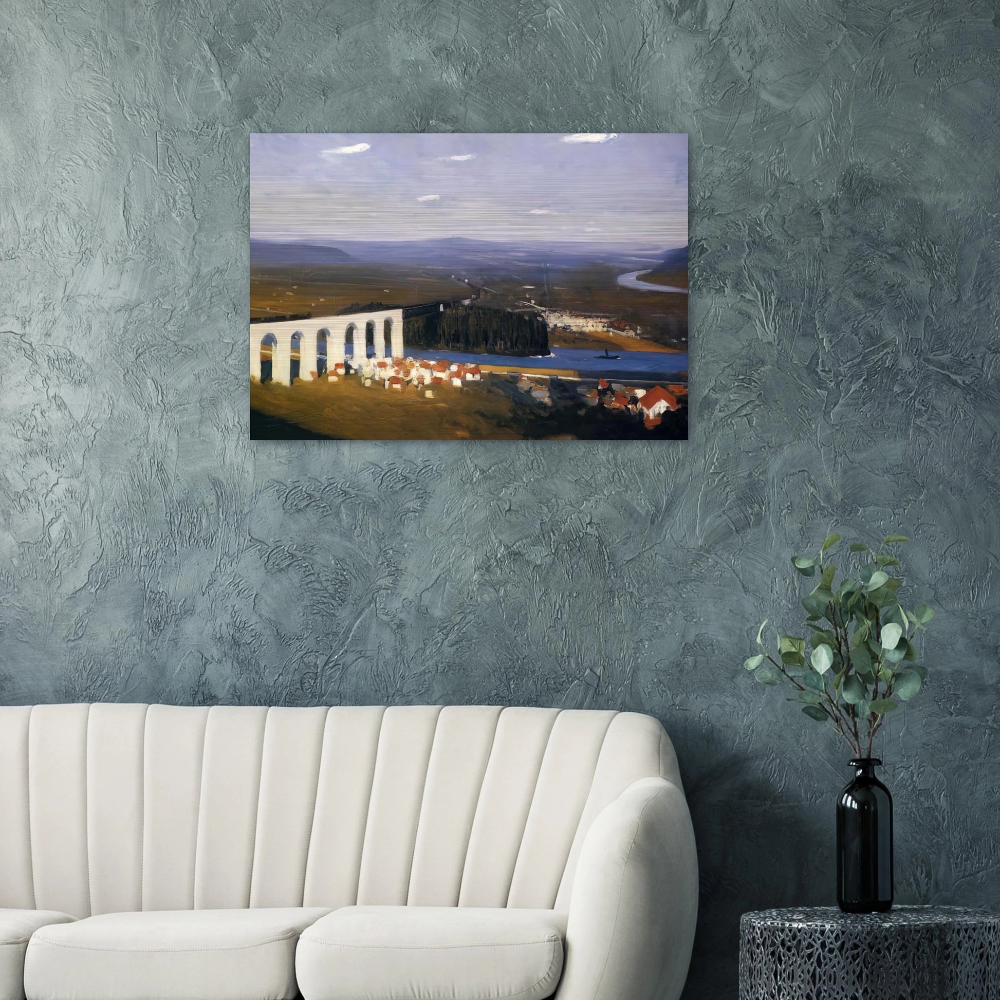 Valley of the Seine - Edward Hopper Brushed Aluminum Print - 70x100 cm / 28x40 inches | Edward Hopper Aluminum Print | Edward Hopper Prints
