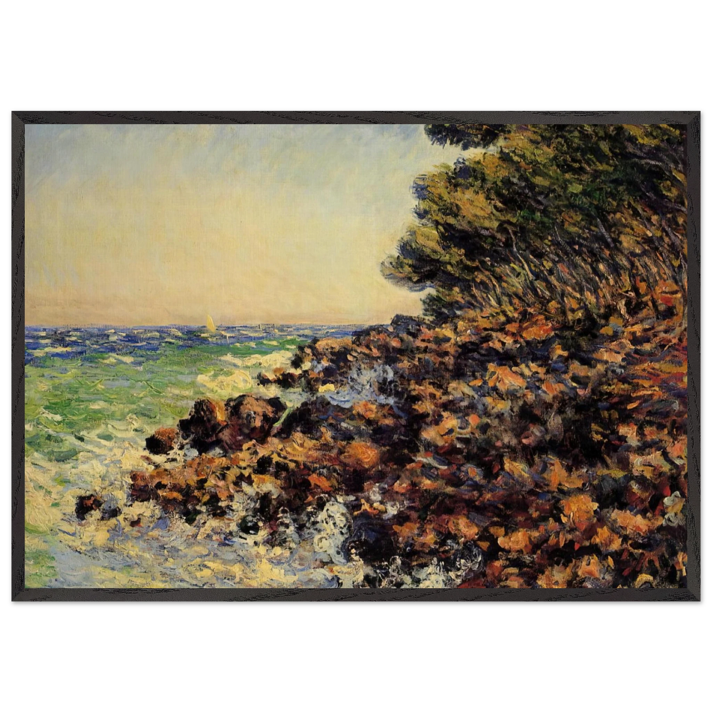 Cap Martin - claude monet Framed Art Print – Black Wooden Frame - Default Title - -Framed Art Print