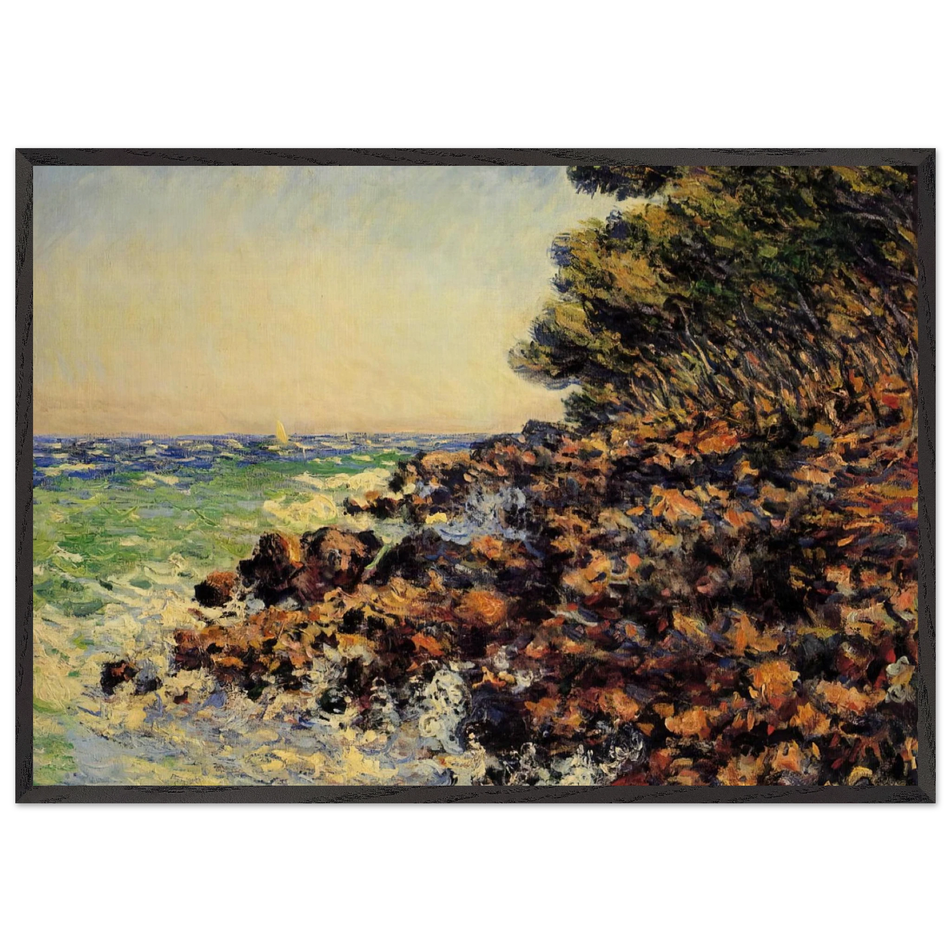 Cap Martin - claude monet Framed Art Print – Black Wooden Frame - Default Title - -Framed Art Print